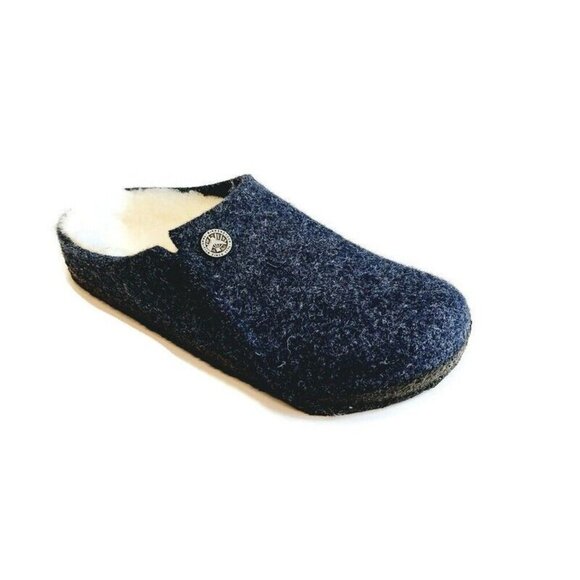 Birkenstock Other - Birkenstock Zermatt Shearling Lined Slide Slippers Kids Size L1 EU32 Dark Blue